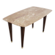 Rectangular Beech Coffee Table by Paolo Buffa with a Pink Travertine Top