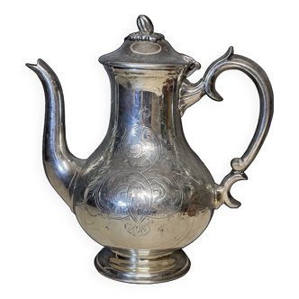 Silver metal teapot