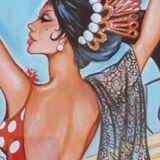Painting flamenco dancers signed Okley