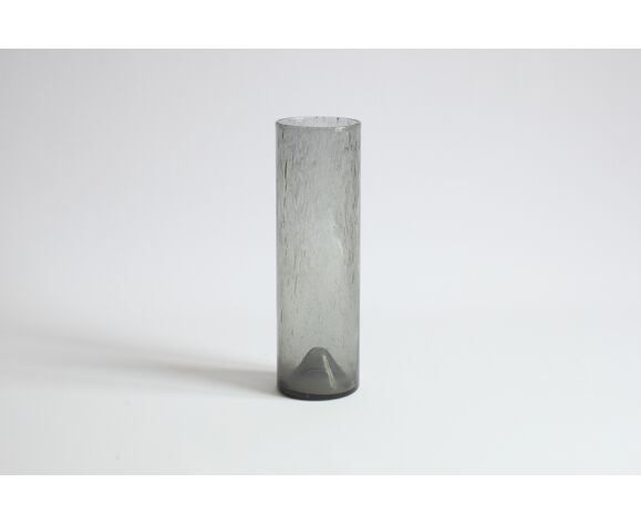 Erik Höglund cylinder glass vase for Pukeberg, Sweden, 1960s | Selency