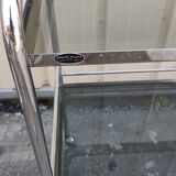 Paire de tables d'appoint design mm en chrome et verre