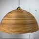 Lampe à suspension XL 71 cm en roseau, rotin, bambou et laiton, Italie
