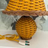 Wicker and rattan lamp