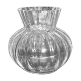 Crystal vase daum acadie - vase with venetian ribs signed daum nancy