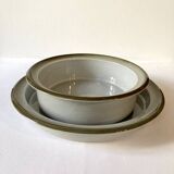 Duo of serving dishes in grand feu stoneware, Brenne earthenware