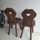 Pair of antique Alsatian wooden chairs