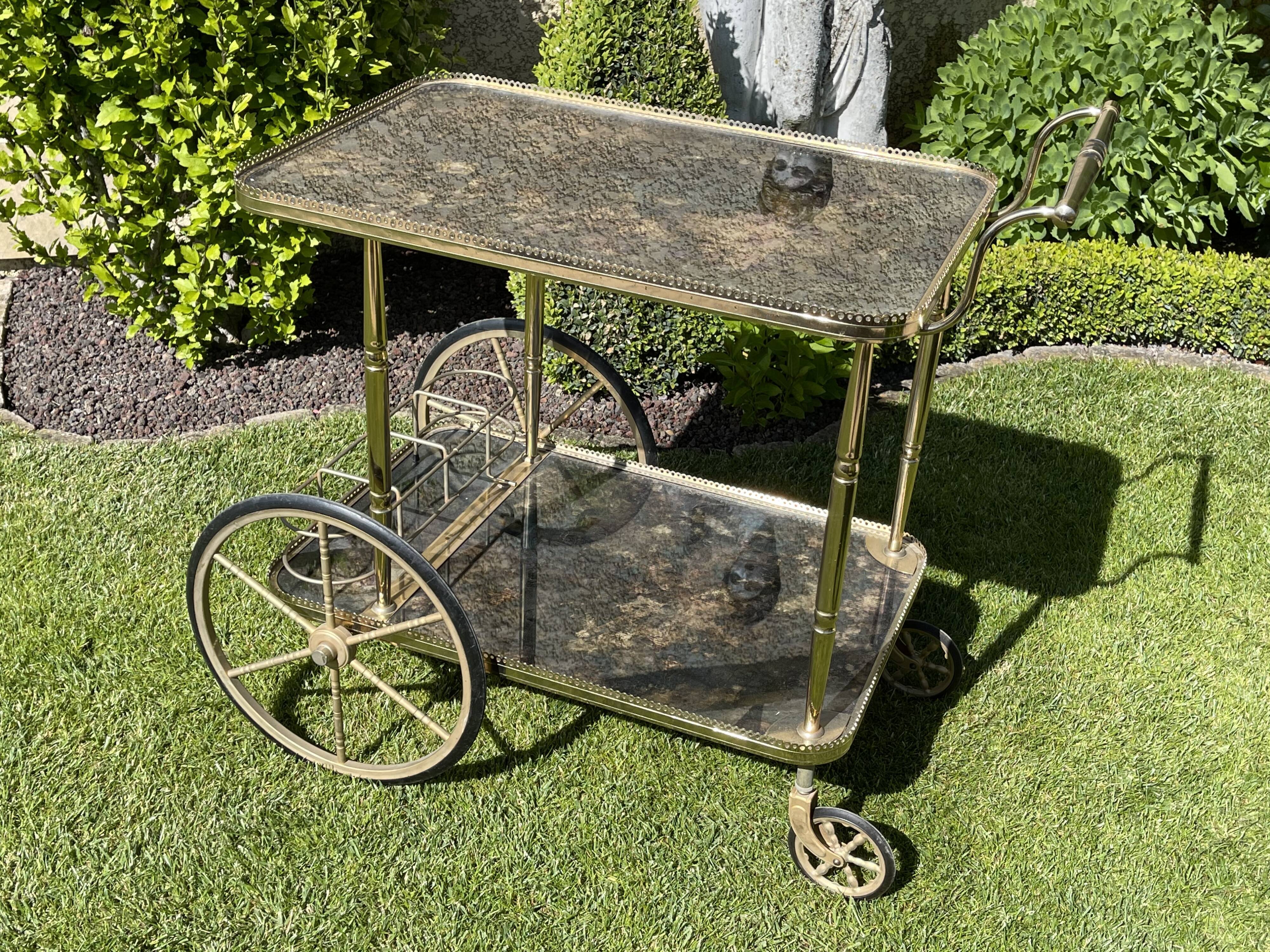 Brass rolling bar trolley around 1960