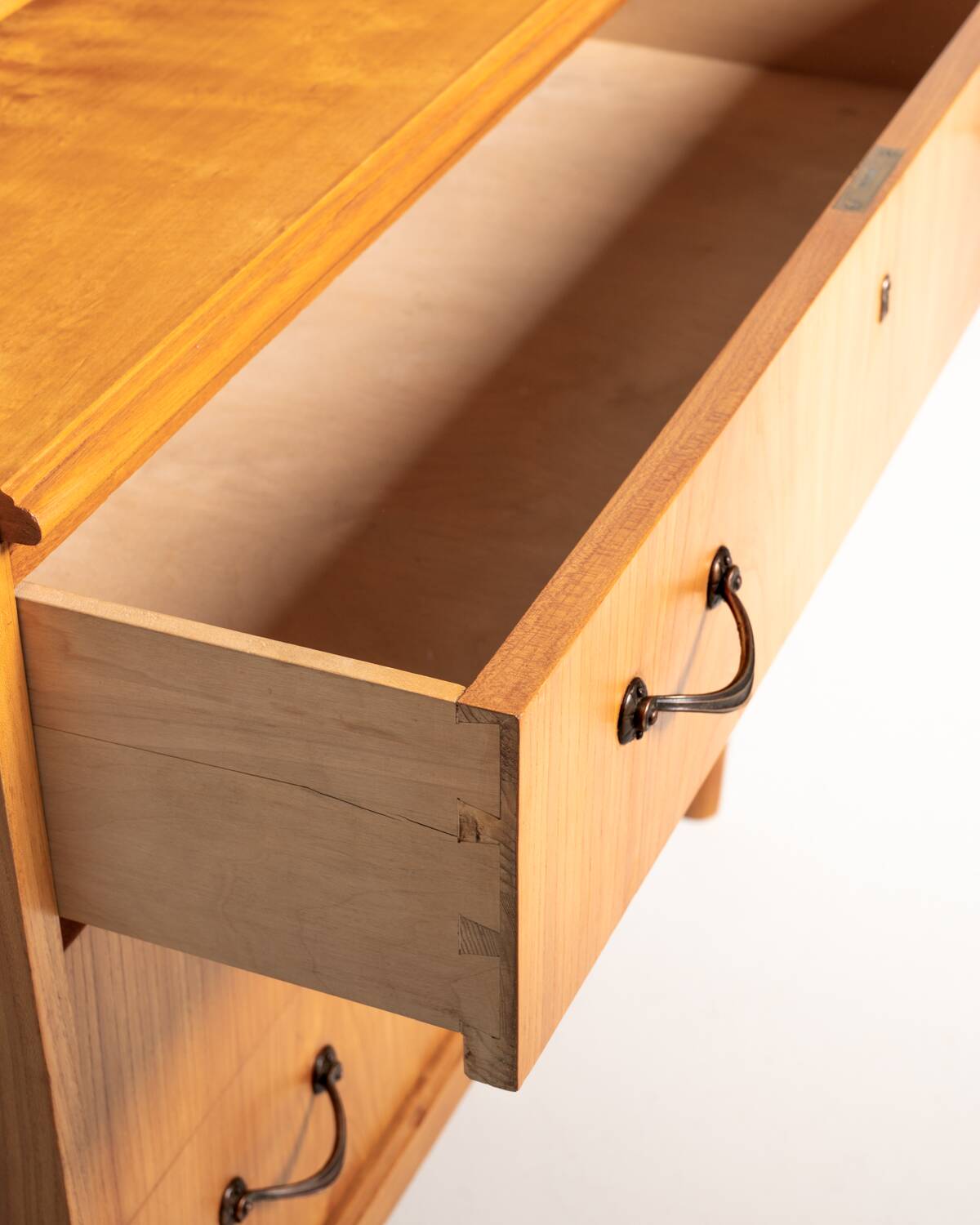Vintage Scandinavian elm secretary, 1950s
