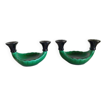 Paire de bougeoirs art déco Paul Milet pour Sèvres