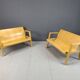 Mid-century plywood benches in the manner of Alvar Aalto, 1960 - set of 2