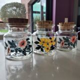 3 glass jars cork stopper