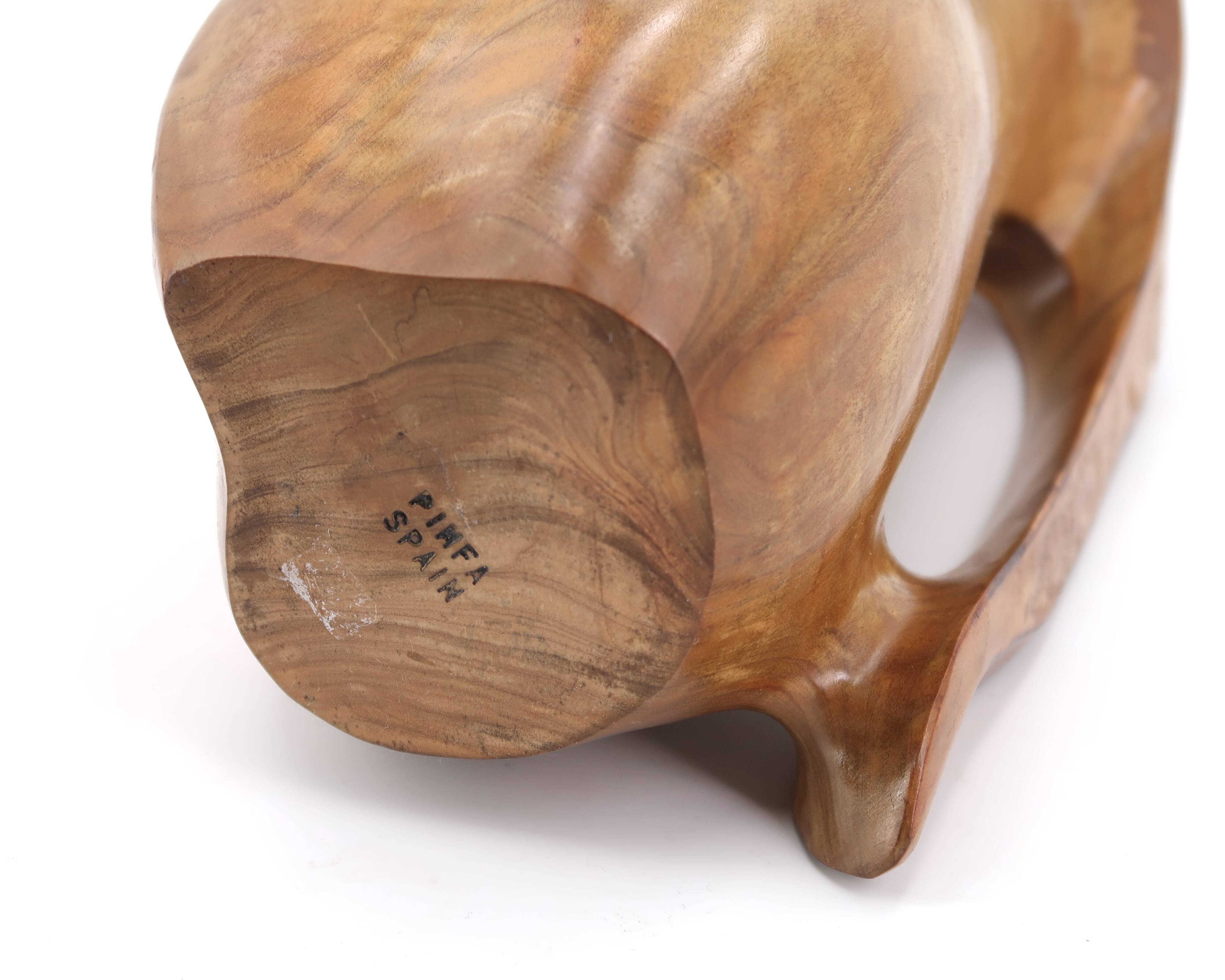 Sculptural wooden pitcher, 1960s
