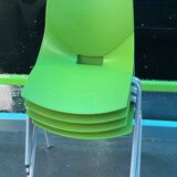 4 stackable chairs design Angelo Pinaffo model Shell Italy