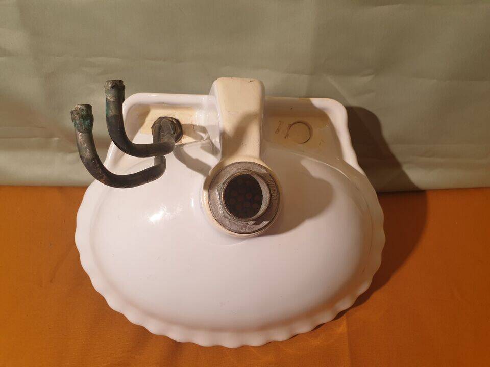 Small vintage sink paris porcelain les bains decorated with peach blossoms