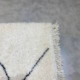 White/black berbere wool carpet  205x320cm