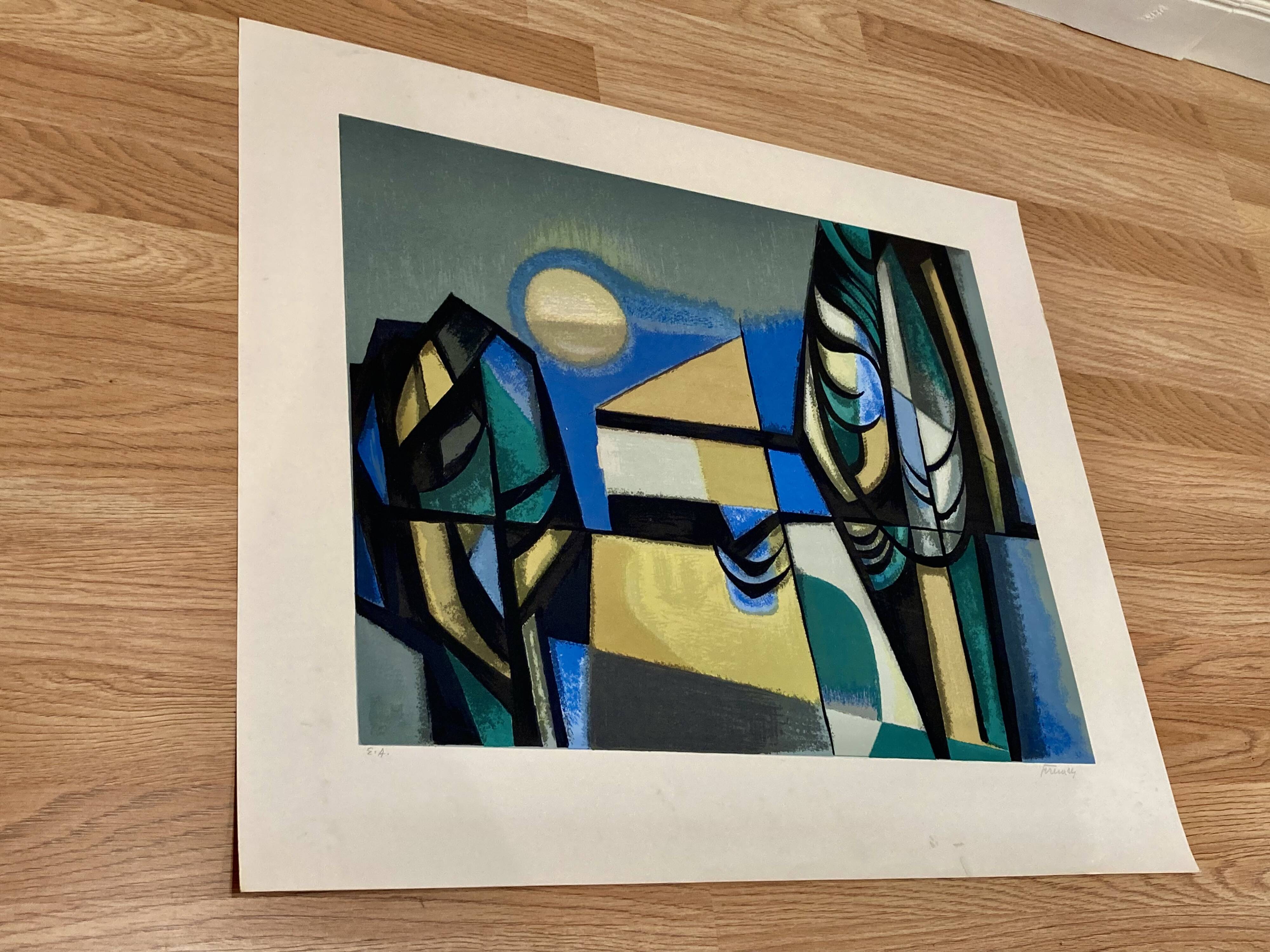 Authentique lithographie signée.
