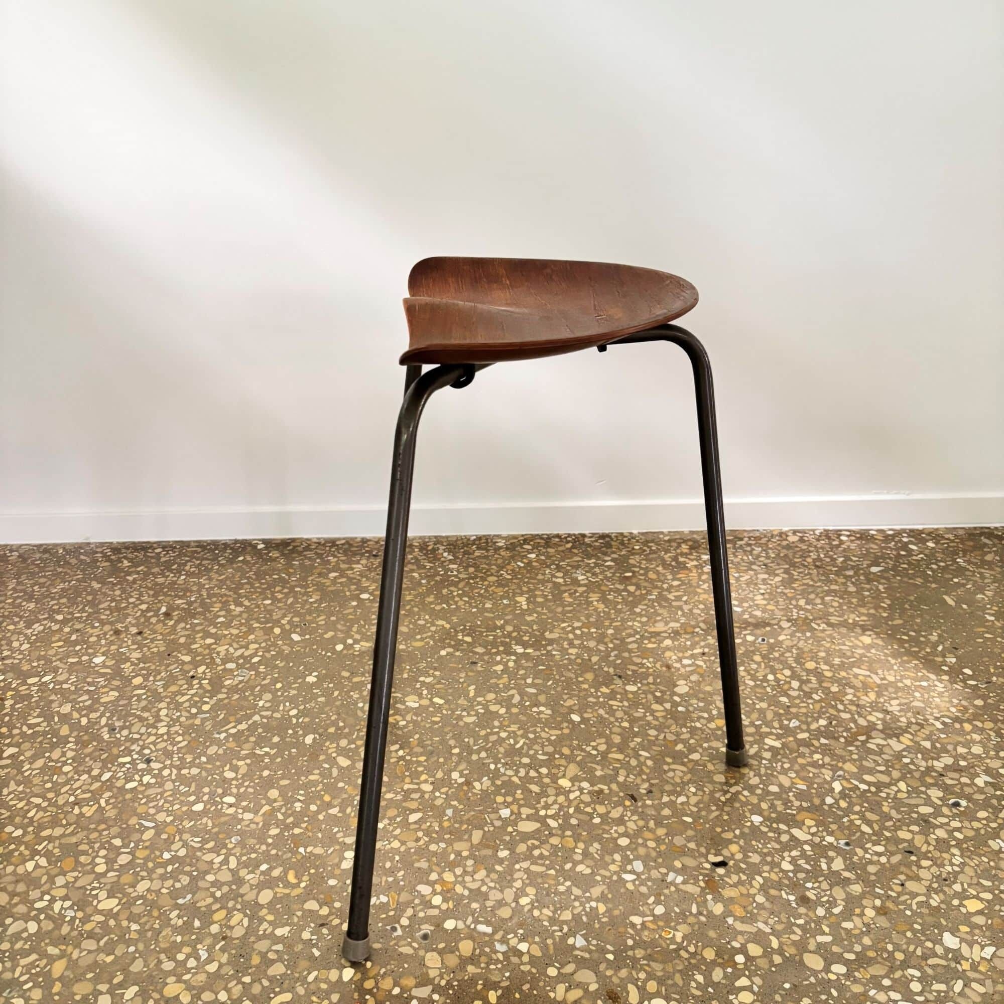 Rare tripod stool by Astor Glibstrup for Frederikssund Mobelfabrik, Denmark, 1950s