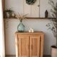 Old solid blond oak sideboard