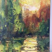 Reflets d’automne, huile sur toile signée 1974