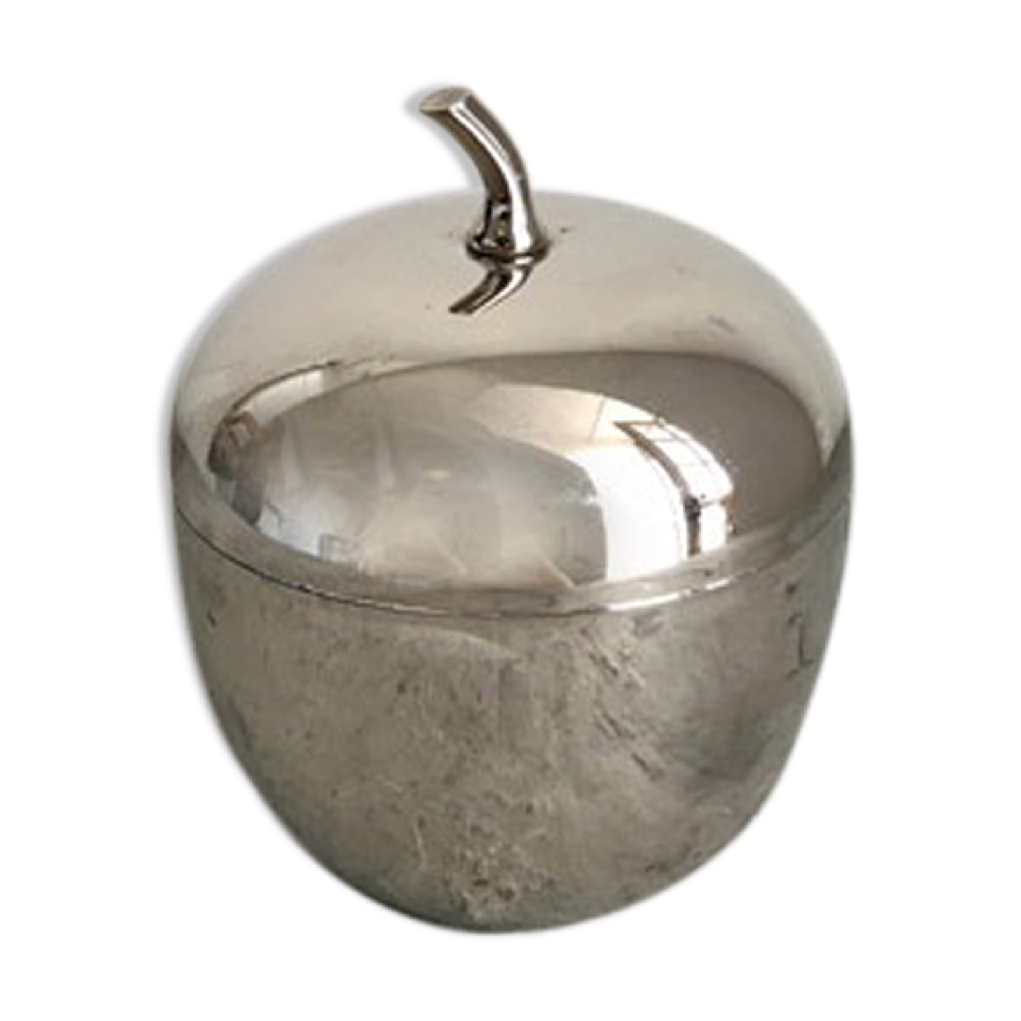 Vintage silver ice bucket apple
