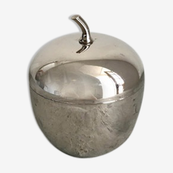 Vintage silver ice bucket apple