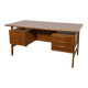 Mid-Century Teak Model 75 Freestanding Desk from Omann Jun, Denmark, 1950s