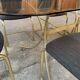 Chaises et table de salle à manger italiennes vintage en laiton, années 1970, lot de 7