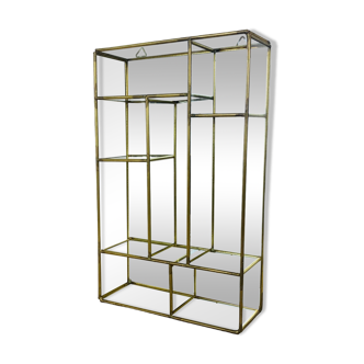 Miniature brass glass display case, shelf