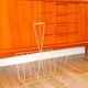 Magazine rack in gilded brass and bamboo handle, 1950