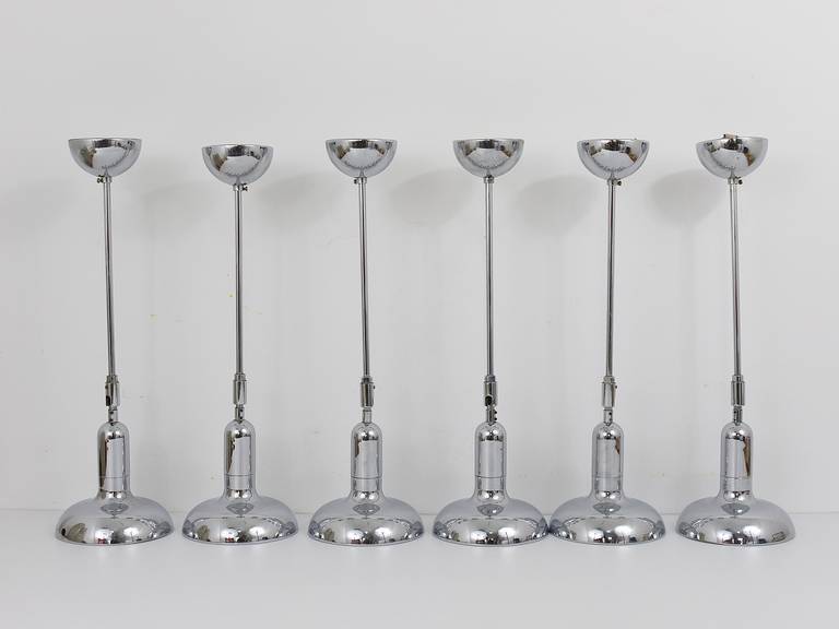 Adjustable suspended luminaire in the style of Gino Sarfatti 4, Gebr. Cosack, Germany, 1970s.