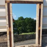 Rectangular mirror in polychrome wood