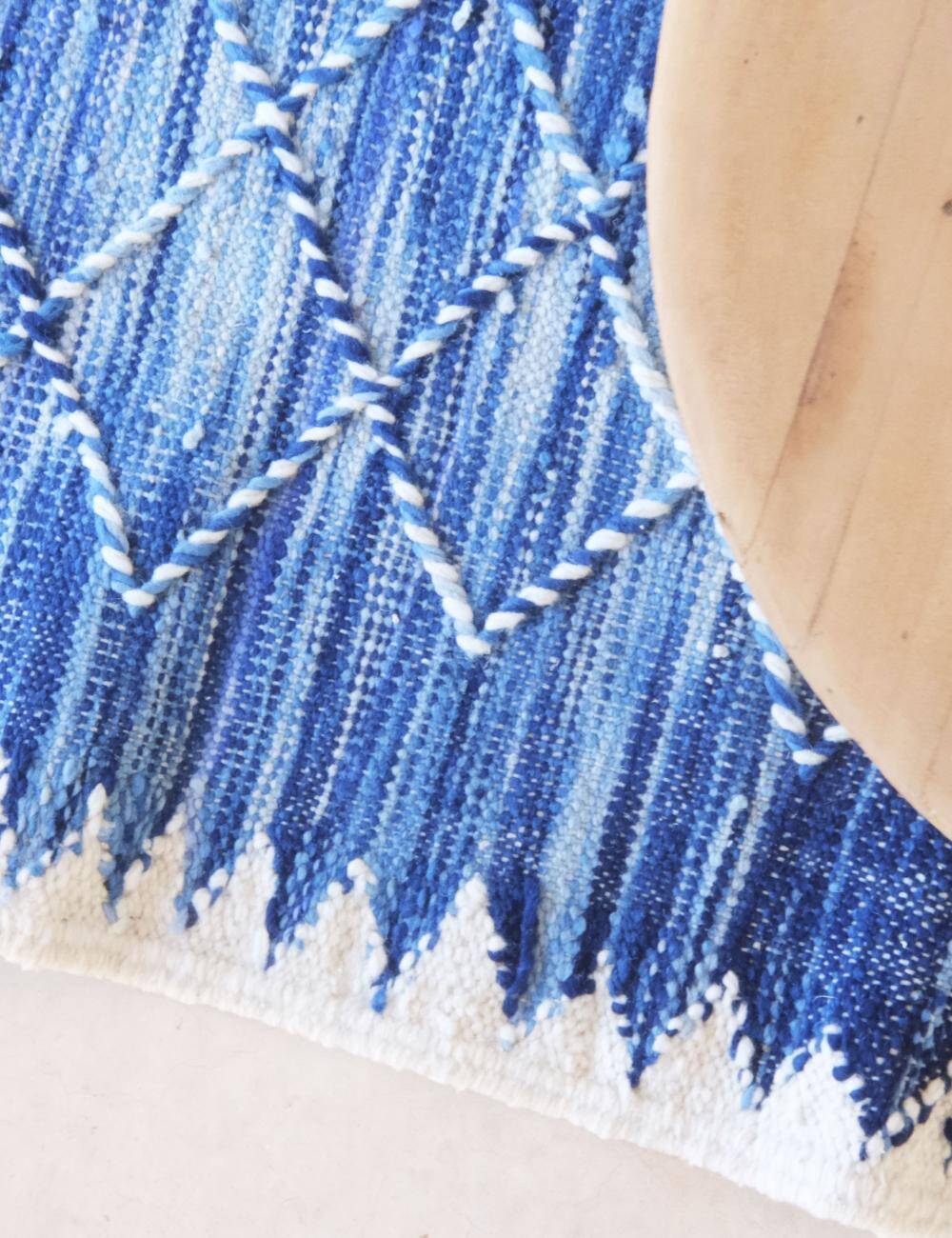 Flat Kilim Rug Blue - 213 x 71 cm