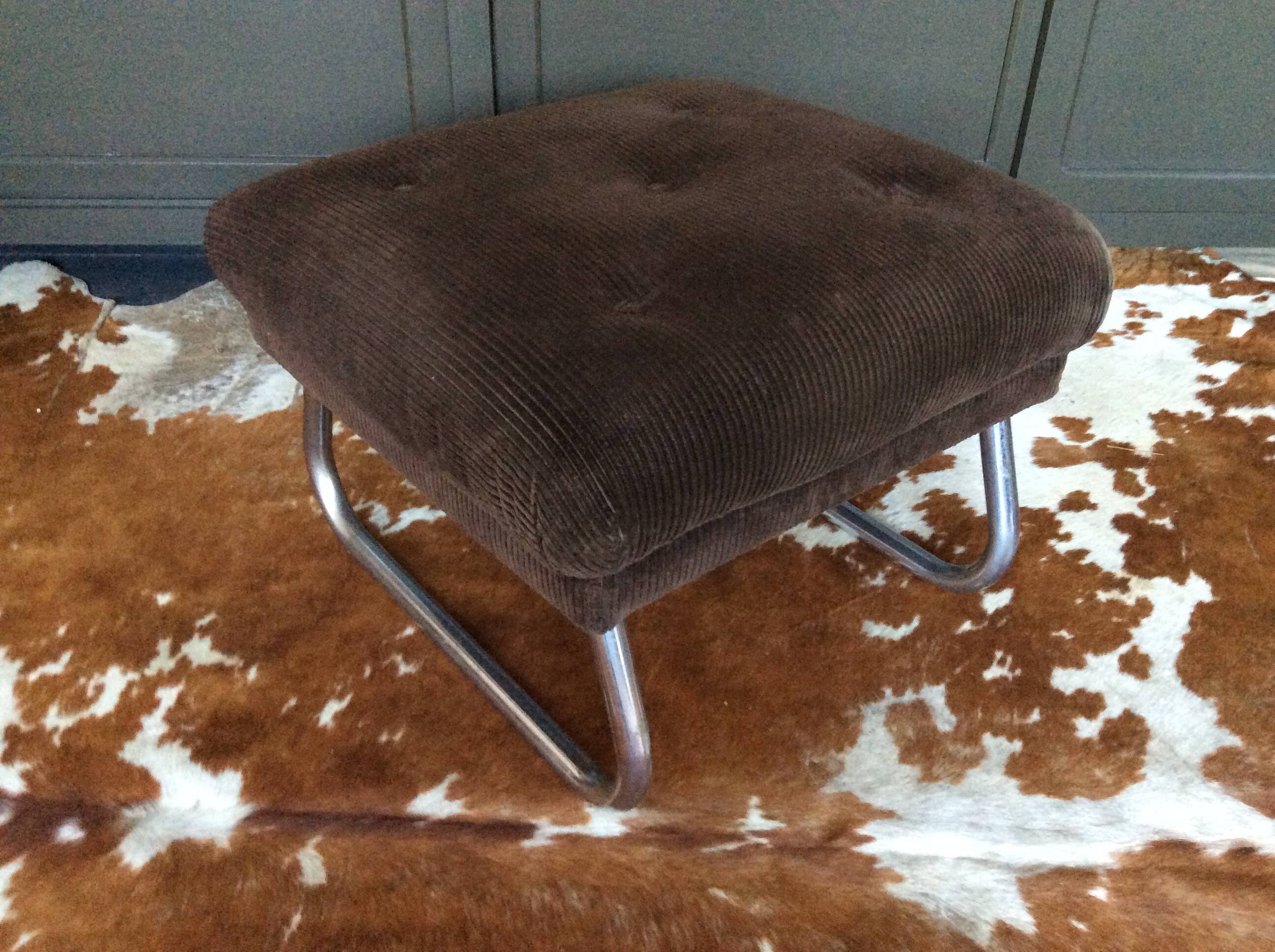 Velvet pouf adjustable footrest