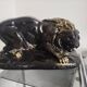 Large statue of a reclining lion - antique plaster