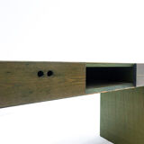 Bureau en bois vert du milieu du siècle