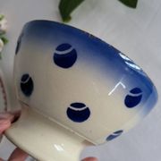 Antique Lunéville earthenware bowl KG with blue polka dots