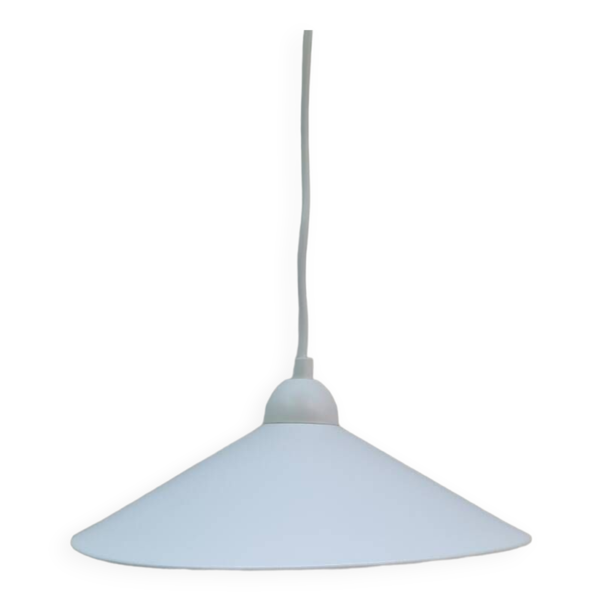 White enameled sheet metal pendant light