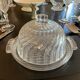 Cloche et plat à fromage verre Art Deco