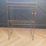 Vintage brass wire side table-magazine rack