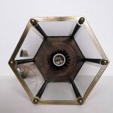 Lantern pendant light with beveled glasses