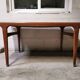 Vintage Scandinavian design table in Teak asymmetric extension by Johannes Andersen 1960