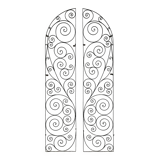 Arched wrought iron gate