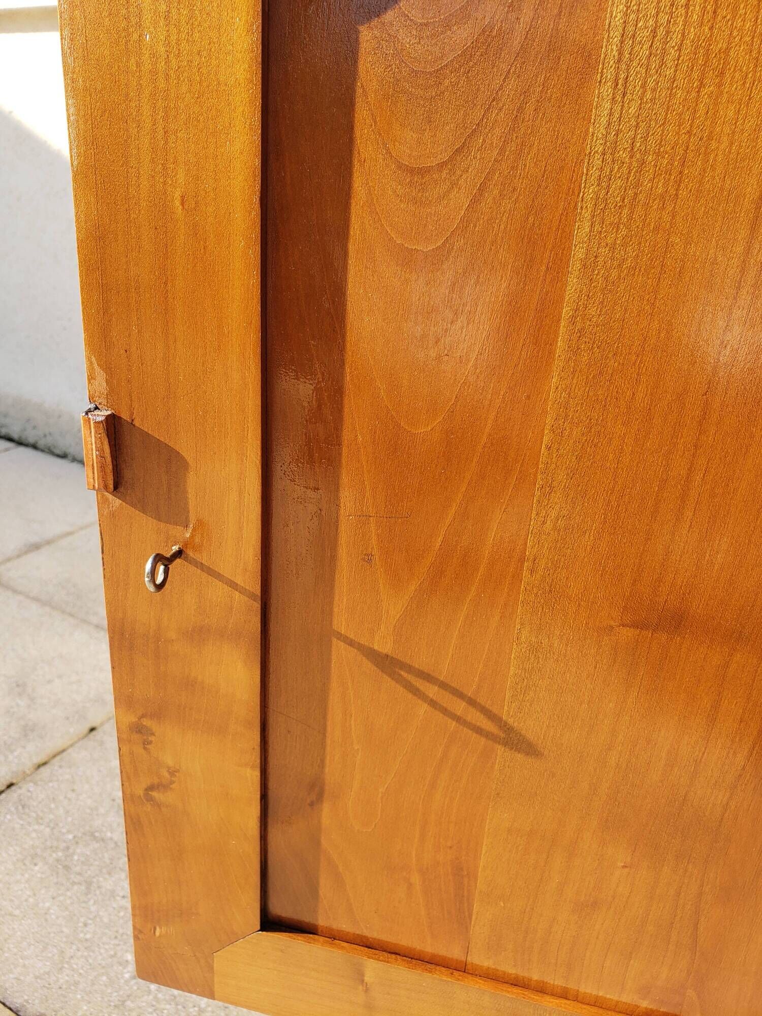 Secrétaire ancien scriban vintage en bois de noyer style Louis XV