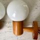 Pair of opline sconces and blond wood pine desgin years 60-70