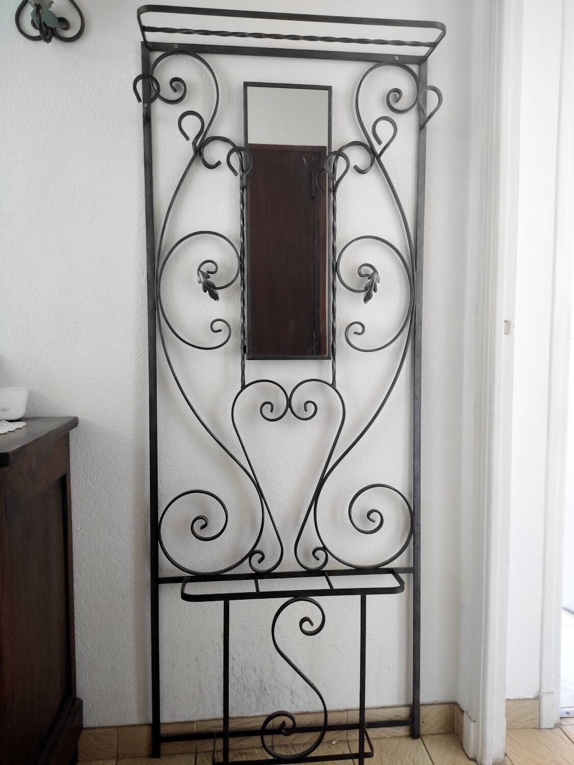 Wrought iron coat rack