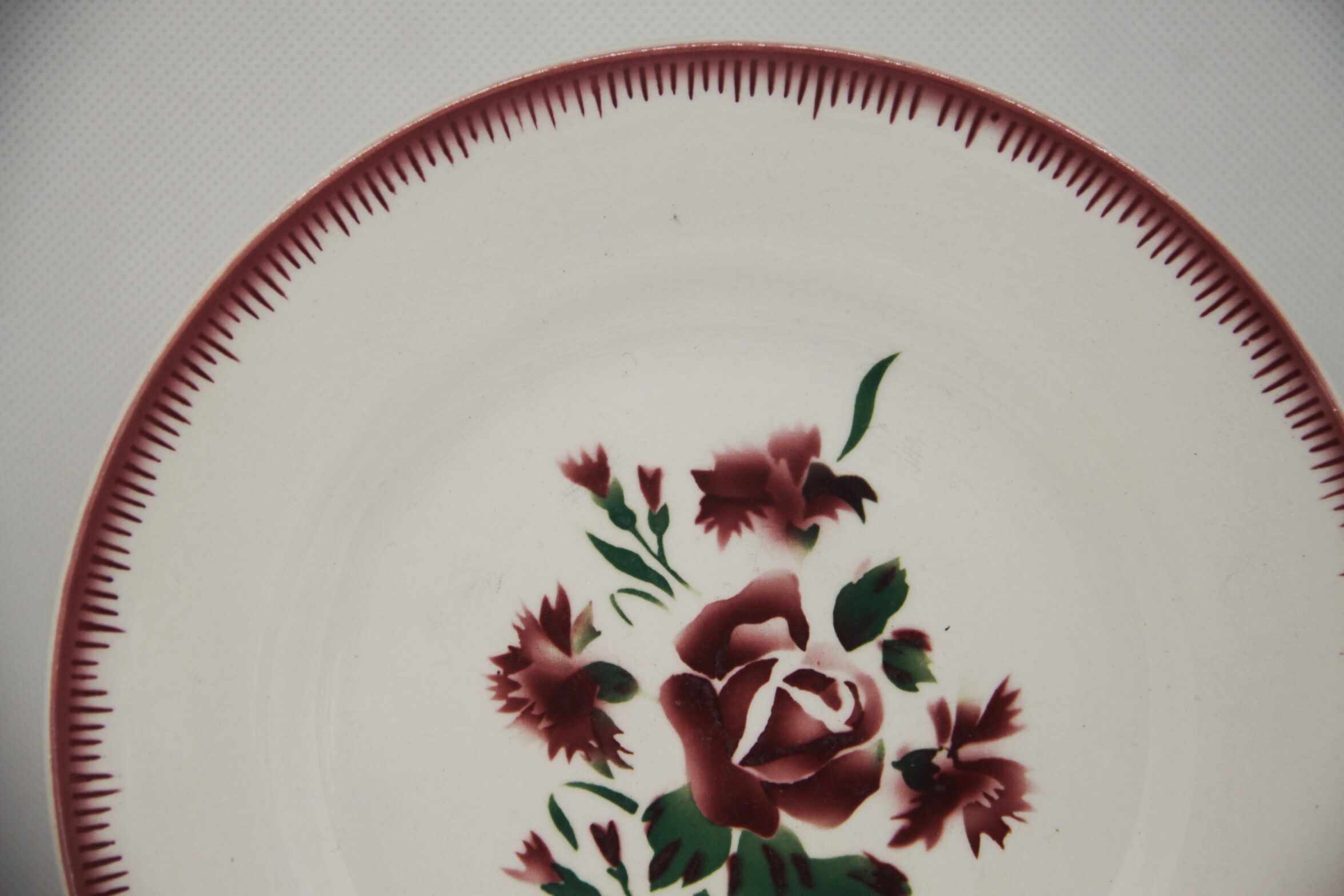 Dessert plate bouquet fleuri Digoin