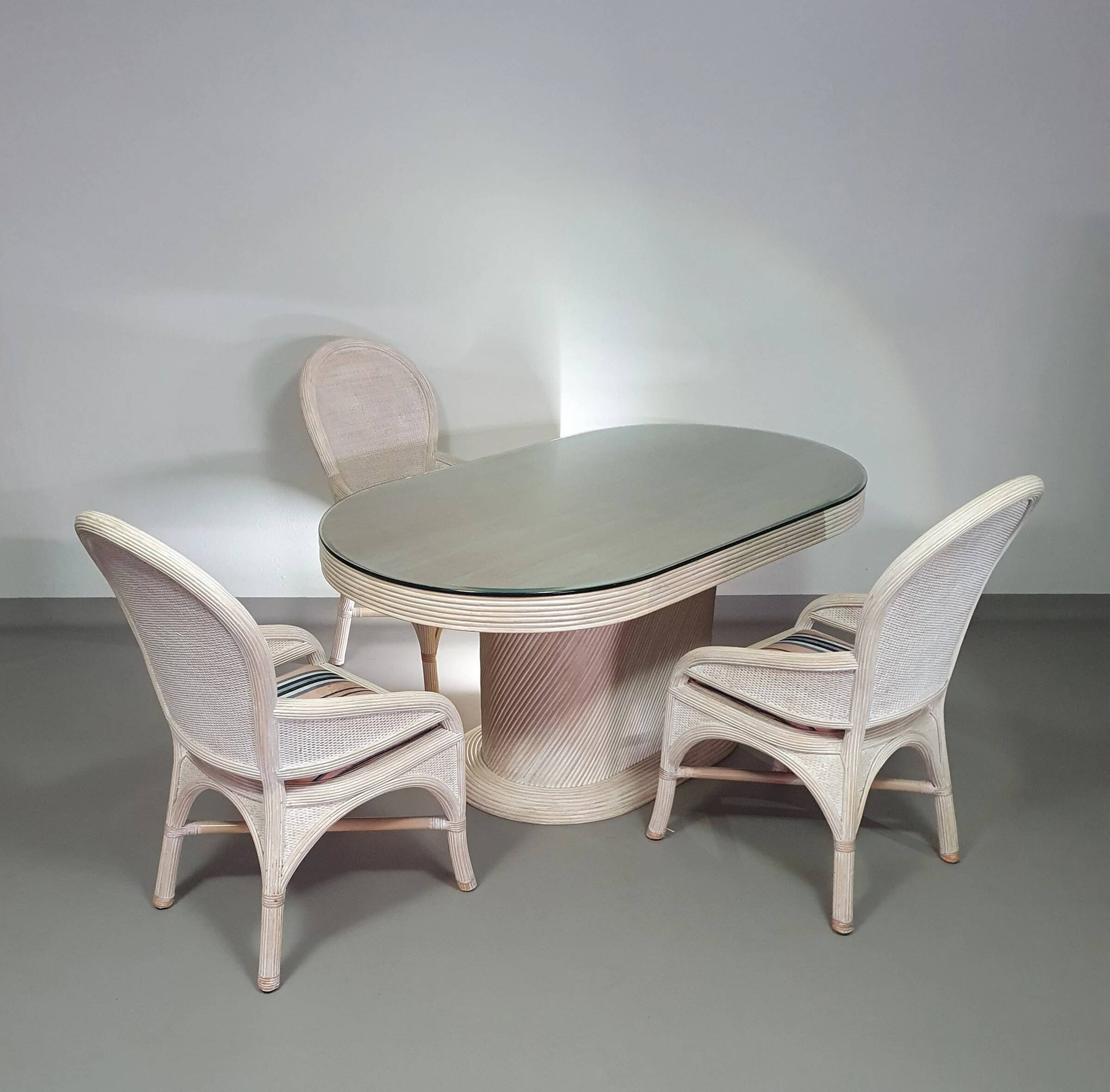 Pensil reed / Split reed table / 3 × chair / dining set