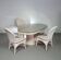 Table en roseau fendu / 3 × chaises / ensemble de salle à manger