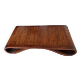 Table basse ethnique en bois massif, table vintage en teck massif