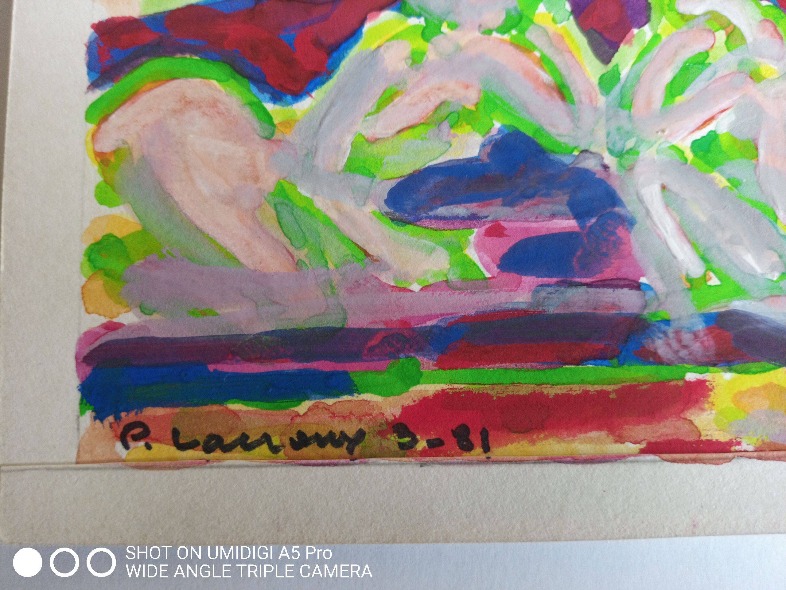 Gouache on paper signed Pierre Lacroux (1909-1993) dated 81